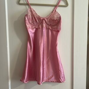 Pink babydoll slip dress